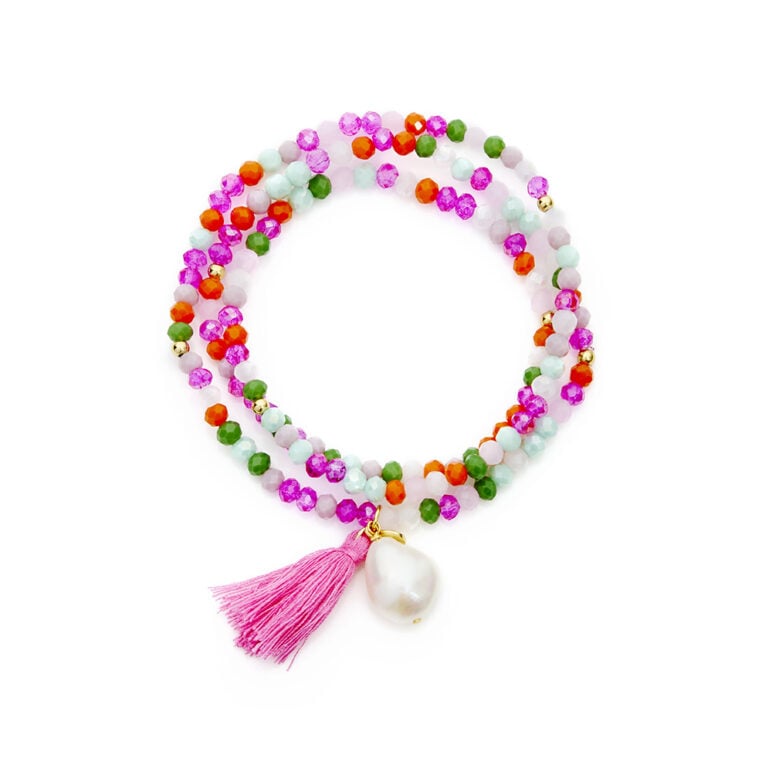 12mm white baroque freshwater pearl crystal yellow gold plate sterling silver necklace or bracelet on elastic