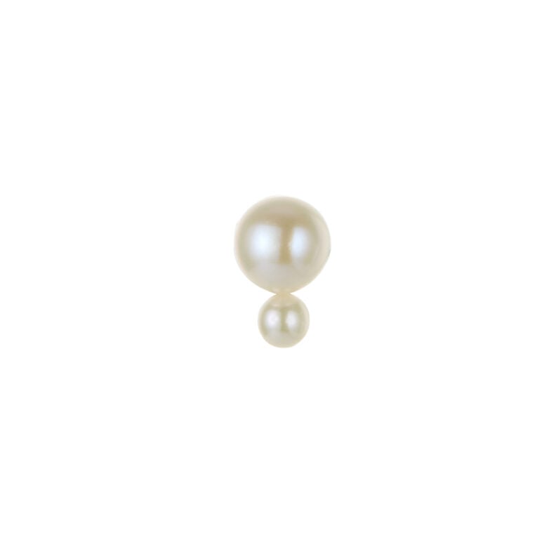 3-6mm Freshwater button pearls set on yellow gold-plated Sterling Silver stud earring