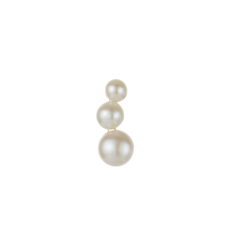 3-5mm Freshwater button and Keshi pearls set on yellow gold-plated Sterling Silver stud earring