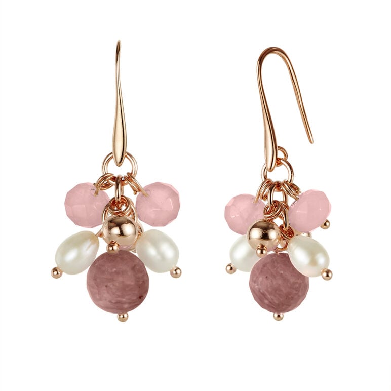 Joy Rhodonite & Pearl Drop Earrings