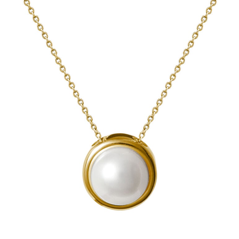Alice Yellow Gold Single Pearl Pendant
