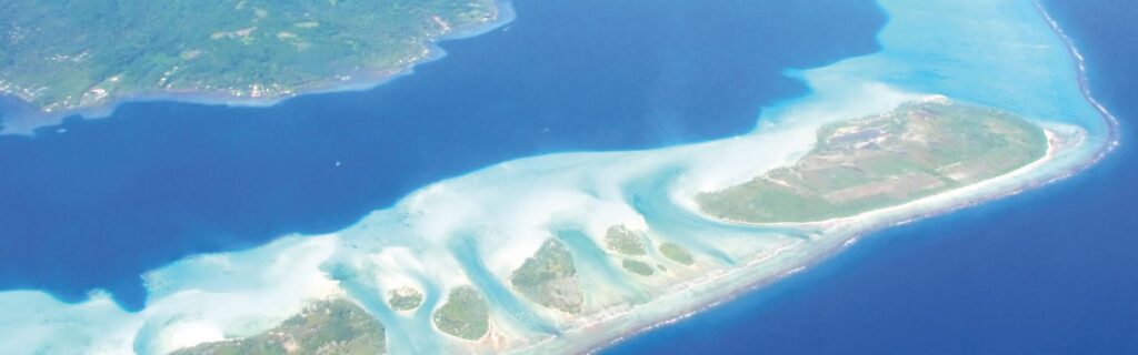 Photo from the sky of pearl farms in the sea