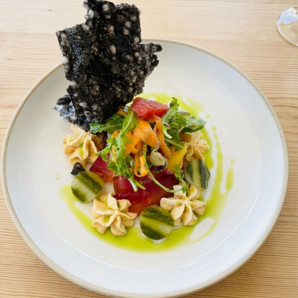 salmon gravlax lunch plate