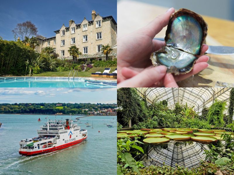 the royal hotel, pick a pearl experience, botanical gardens and red funnel ferry